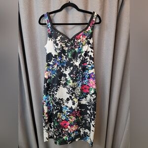 Anthropologie LeifNotes Chroma Shadow Floral Sheath Dress Size 8